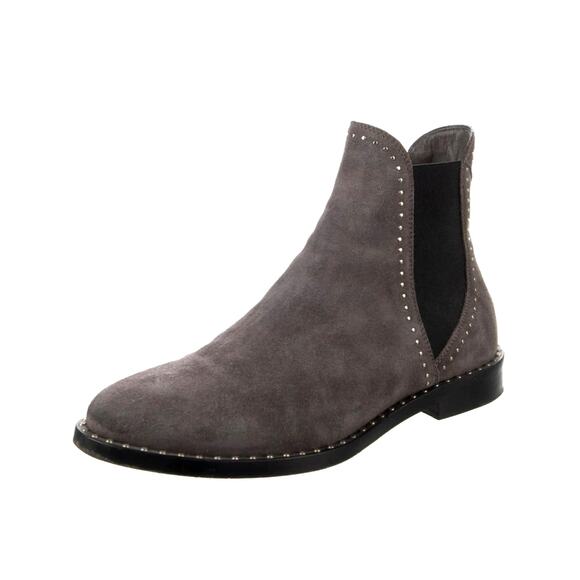 Jimmy Choo 6.5 Suede Studded Merril Chelsea Ankle Boots $1041 BOX Flat Gray 36.5 - Picture 4 of 8